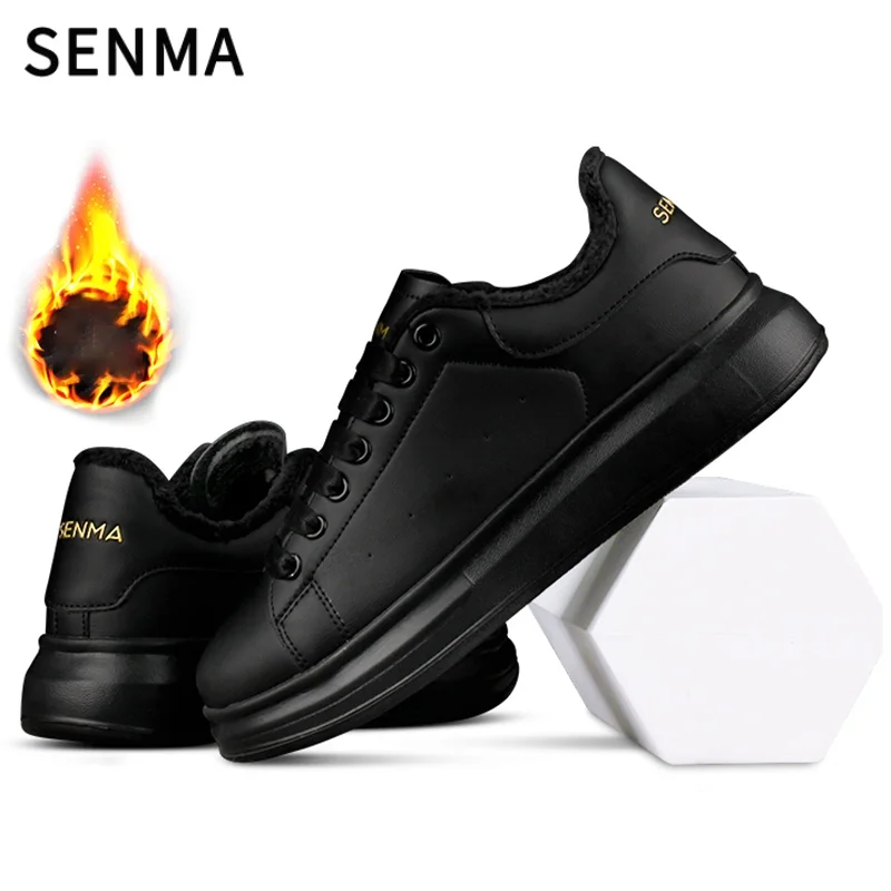 

SENMA Роскошные мужские кроссовки, зимние белые кроссовки, мягкие женские теплые прогулочные туфли, кроссовки для пар, теннисные туфли