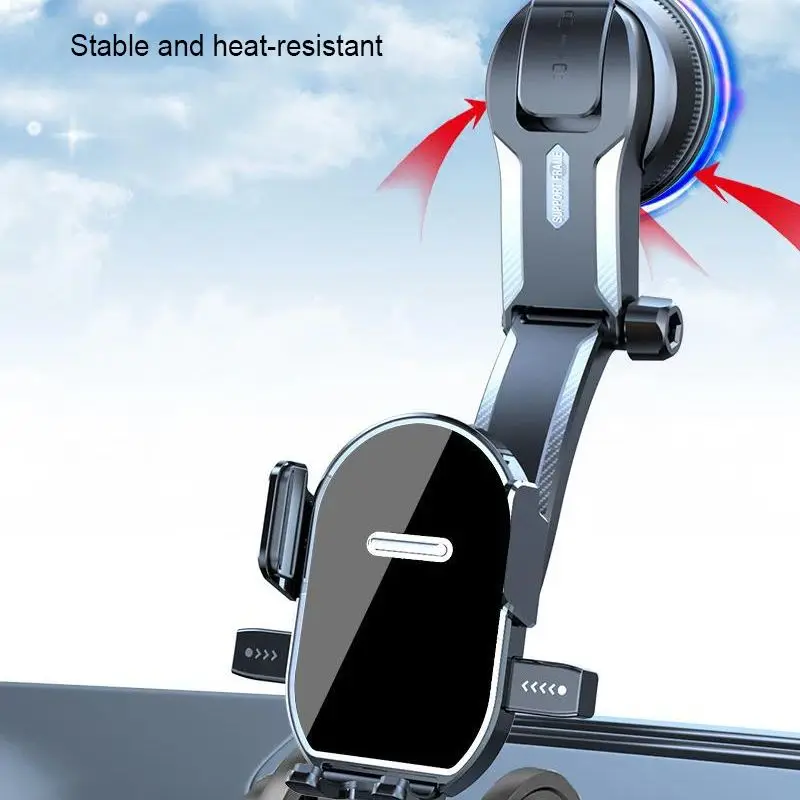 15W Car Wireless Charging Bracket Strong Suction Base - 360° Windshield Car Phone Holder  Fast charging For Iphone Xiaomi Huawei