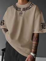 The new men's T-shirt for summer 2025 is a casual fashionable sporty breathable soft and simple 3D letter print