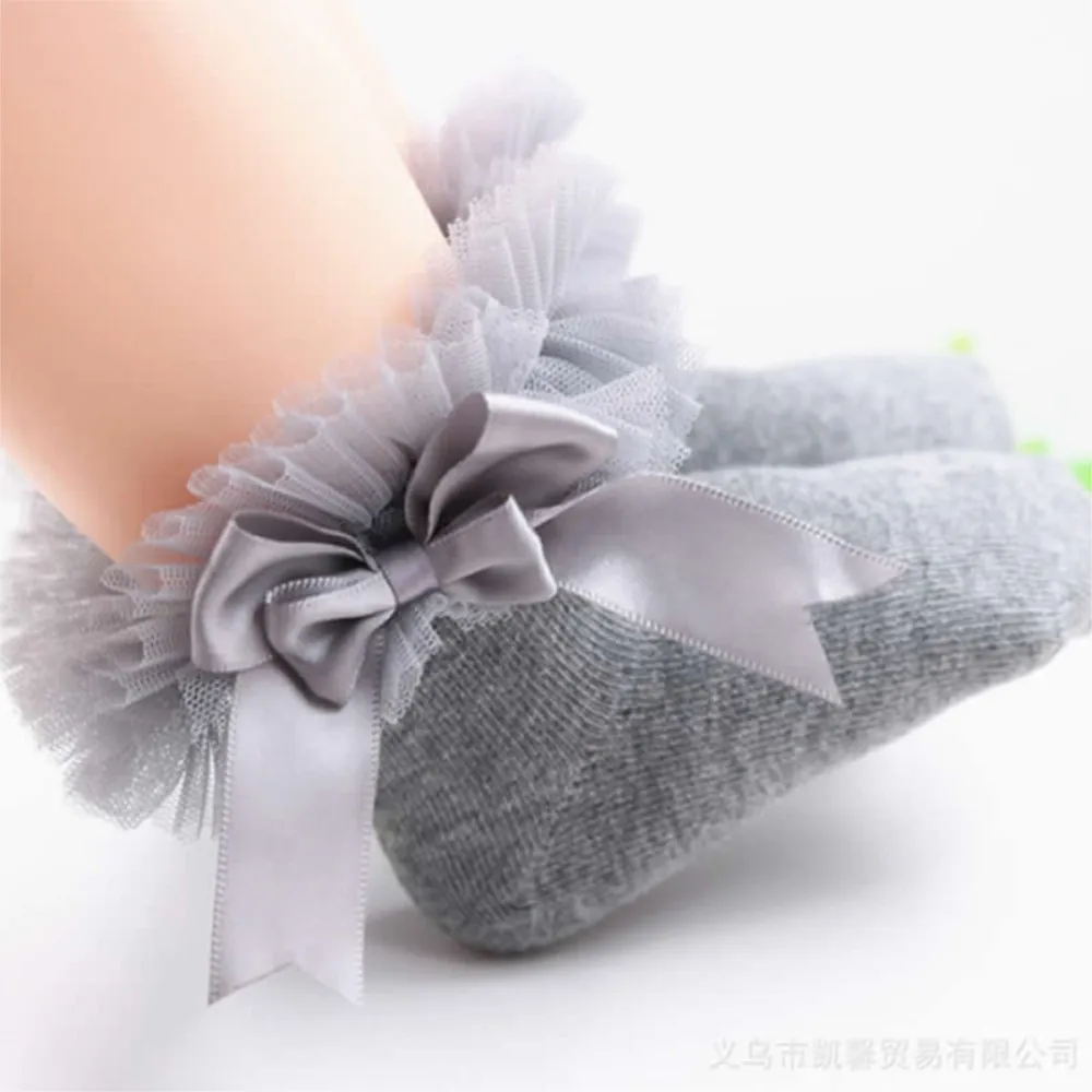 2019 Infant Toddler Baby socks Girls Kids Princess Bowknot Lace Floral Short Socks Cotton Ruffle Frilly Trim Ankle Socks