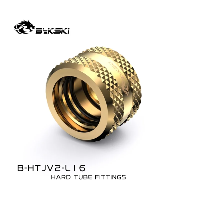 Bykski Hartrohrverschraubung, Außendurchmesser 12 mm/Außendurchmesser 14 mm/Außendurchmesser 16 mm, Handkompressions-Kupferverbindung, G1/4 Zoll, Verwendung für PMMA-/PETG-Steifheitsrohr B-HTJV2-L16