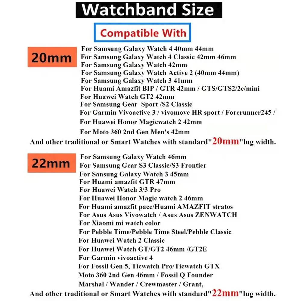 for Samsung Galaxy Watch 46mm/3/Gear S3/Huawei Watch GT 2/3 Pro Stainless Steel Wristband 22mm 20mm Metal Strap for Amazfit GTR