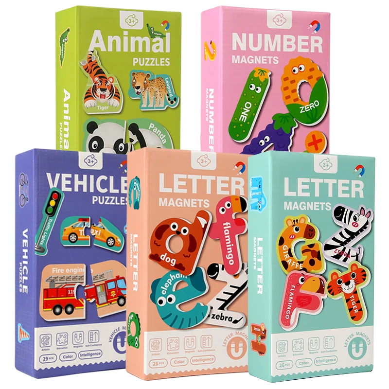 custom your own design Early Childhood Education kids baby animal 26 letters paper fridge magnet Early Childhood Education