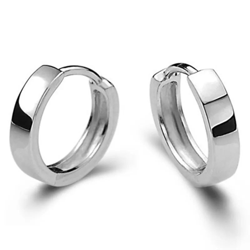 Tide Korean Fashion Glossy Lovers Circle Ear Ring Earrings Punk Male And Female Anti-allergic Buckle Jewelry Earring Wholesale