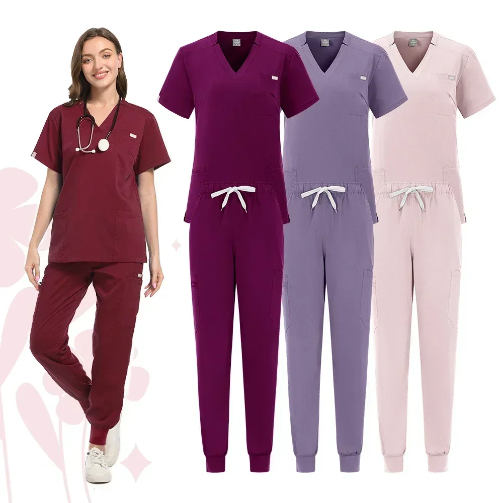 女性用ユニバーサルスクラブユニフォーム,ジョガー,病院アクセサリー,医療外科,薬局,ヘルスケア,衣類のスクラブユニフォーム