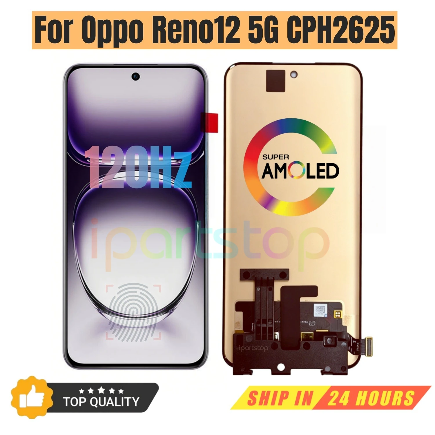 iparts-replacement-new-display-for-oppo-reno12-reno-12-5g-cph2625-120hz-amoled-touch-screen-digitizer-with-frame-assembly-oem