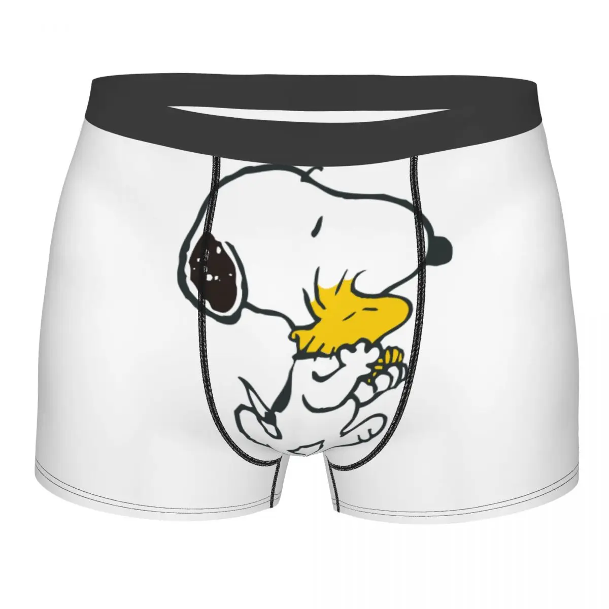 

Custom Cartoon Snoopy Woodstock Anime Dog Underwear Men Stretch Boxer Briefs