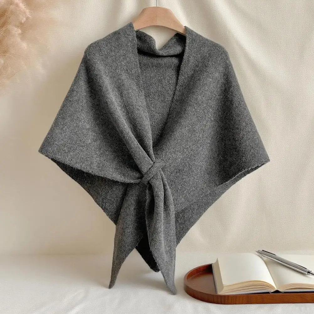 Women Knotted Shawl Women Scarf Women Knitted Shawl Wrap Scarf Comfortable Cardigan Cape Imitation Cashmere Shoulder Sweater