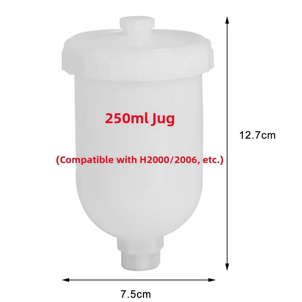 125/250/600ml Spray Paint Cup Universal Fit Threaded Connector Gravity Feed Spray Cup Plastic Thread Connector Cup