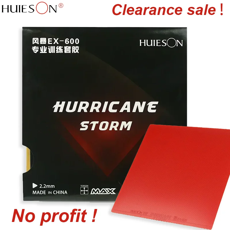 

Clearance HUIESON HUEEICANE STORM Table Tennis Rubber Sheet Pimples in Sticky Ping Pong Rubber with 2.2mm Sponge Medium Hard