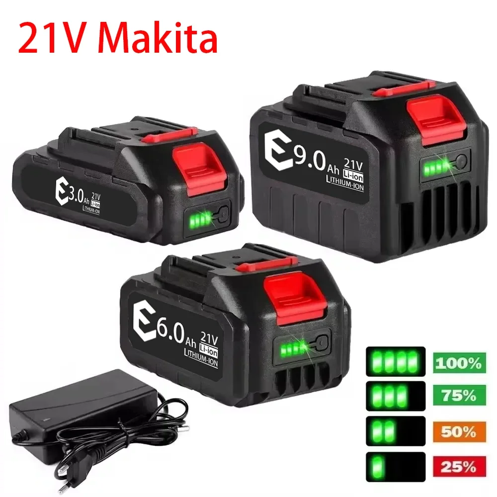 Makita 21V 6000mAh 5S2P Li-Ionen-Akku, elektrische Bohrmaschinen, Schnellladung, universeller, sicherheitszertifizierter Schutzschaltungs-Akku