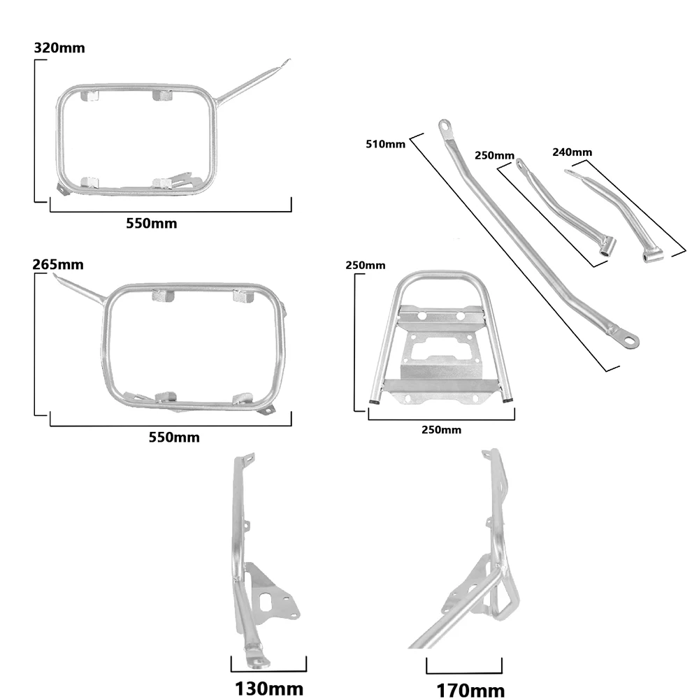 Motocykl nerez ocel brašnářské držák pro BMW G310GS 2017 2018 2019 2020 2021 2022 2023 chladi 310 GS G310 topcase pannier držák