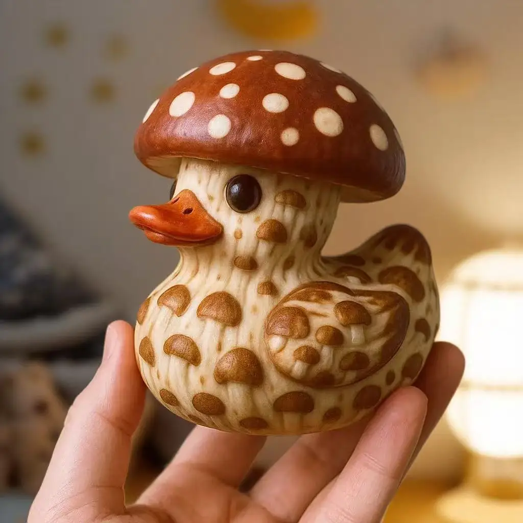 Adorable Cabbage Duck Figurine - Whimsical Vegetable Art, Creative Home Decor, Fun Gift for Animal & Garden Lovers