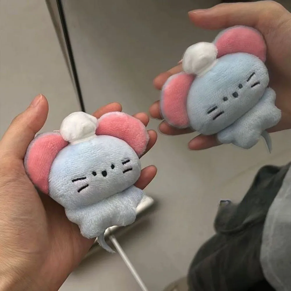Cute Gluttony Mouse Plush Pendant Keychain Soft PP Cotton Bag Charm Birthday Gift for Students Boys Girls