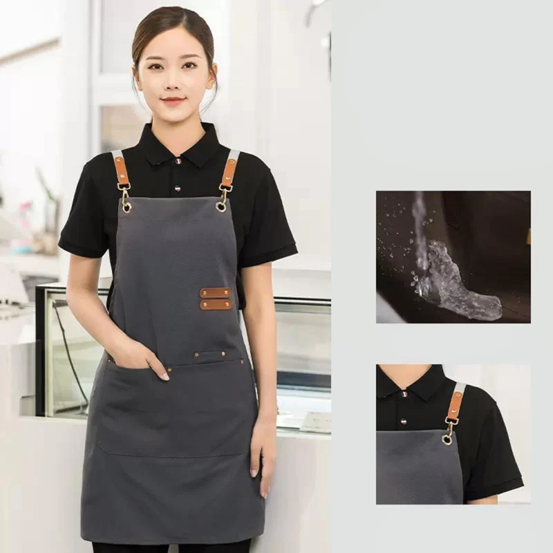 Professional Kitchen Apron Waterproof/Stain Resistant Multifunctional High Quality Canvas Catering Waiter Apron