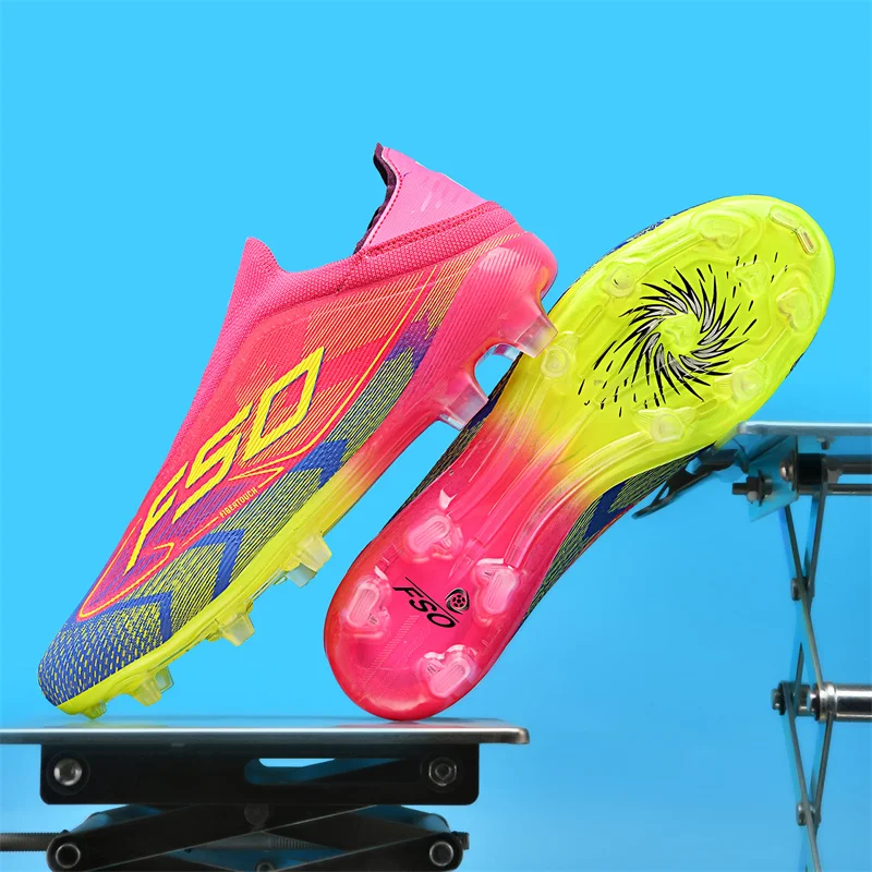 Men High-Quality Football Boots Non-Slip Soccer Shoes with Grass Cleats High-Top Futsal Sneakers for Indoor And Outdoor Matches