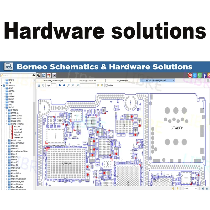 【365 Tage】Borneo Schematics Online Digital Code PCB Bitmaps für IPhone Huawei Samsung PCB Hardware Repair Solutions Tutorial