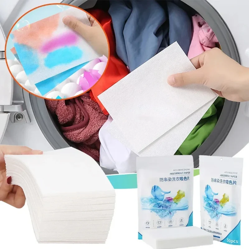 50/100pcs Anti Staining Sheet Household Washing Machine Anti Cross Color Cloth Laundry High-capacity Color Absorbing Papers