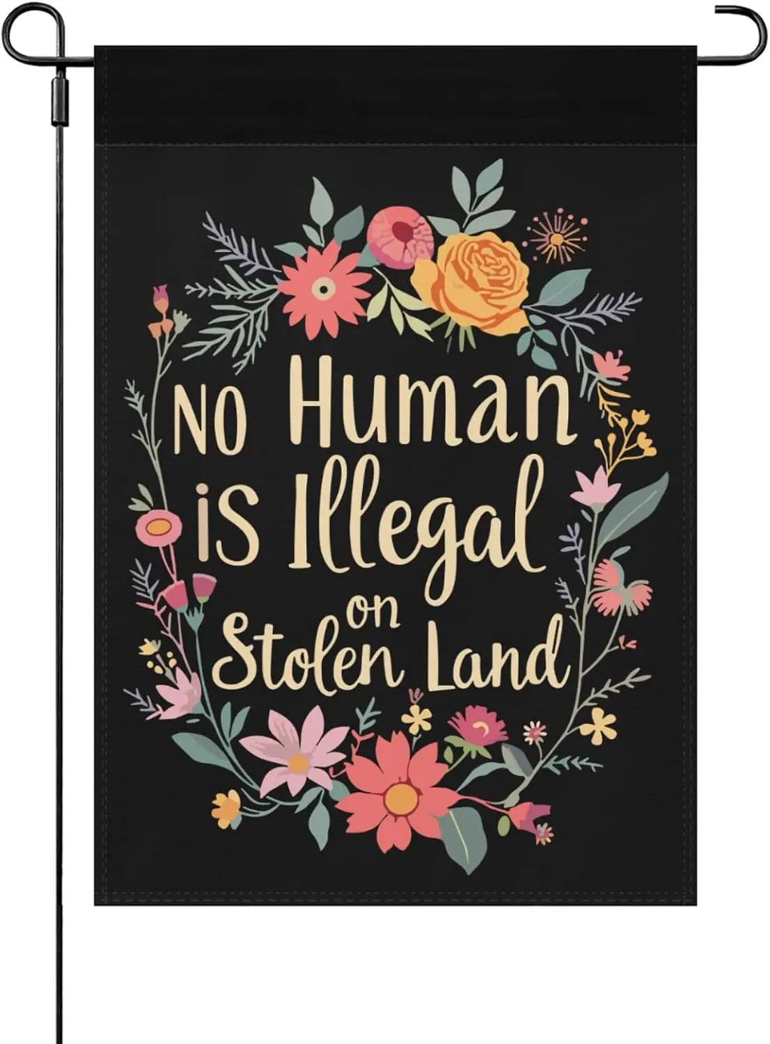 Native Americans No One Is Illegal on Stolen Land Garden Flag Novelty Flags 12x18 Double Sided Yard Decor for Home Garden Pa IIC