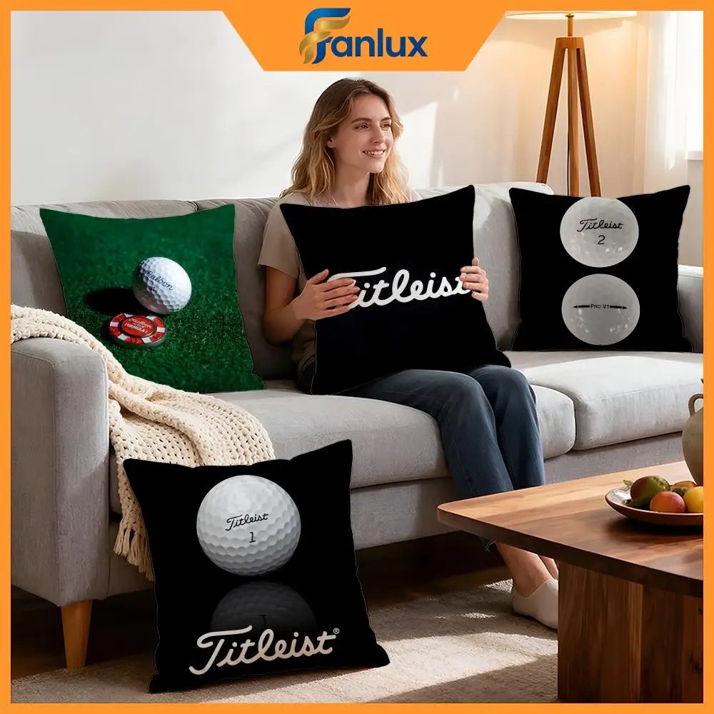 Funda de cojín marca Titleist, 4 Uds., fundas decorativas, funda de cojín suave para decoración de sofá, fundas de almohada de 40x40 y 45x45