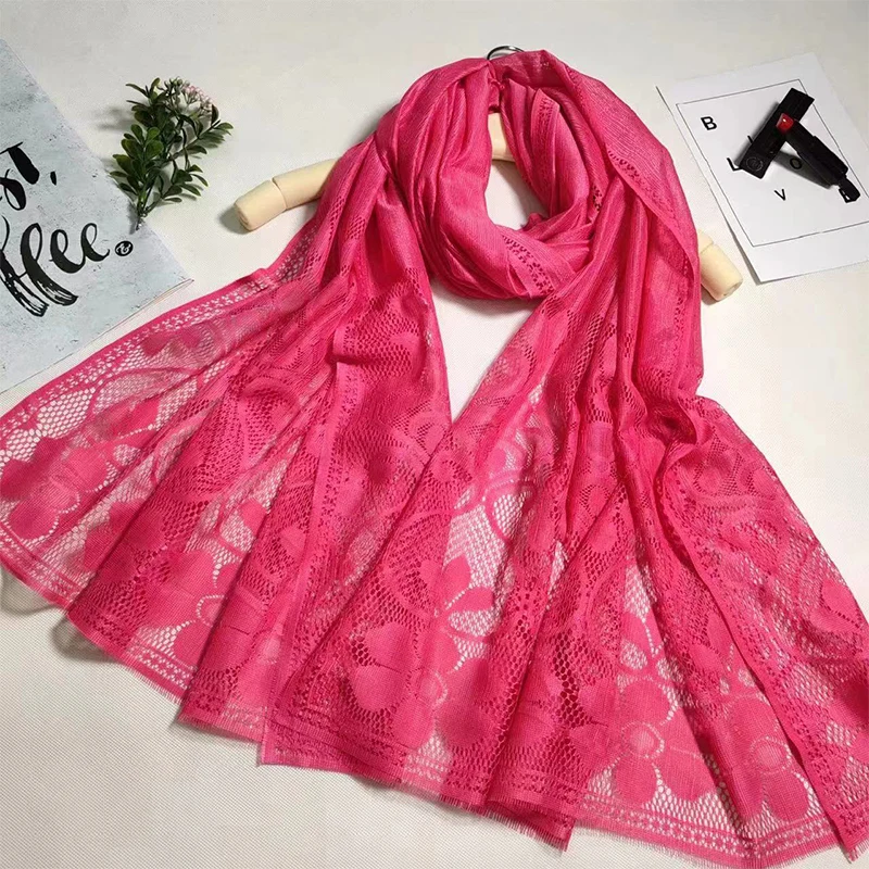 70*180cm Lace Floral Shawl Fashion Hair Head Wrap Scarf Women Elegant Breathable Outdoor Lady Wedding Headband Photo