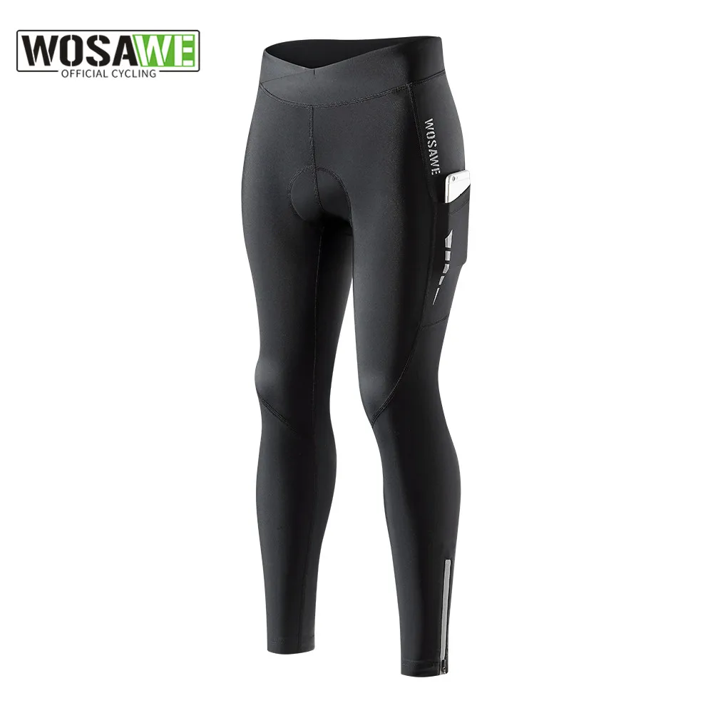 WOSAWE Womens Cycling Pant Road Bike Compression Tight Pants Shockproof 3D Padded Downhill Bicycle Leggings Cycling Trousers