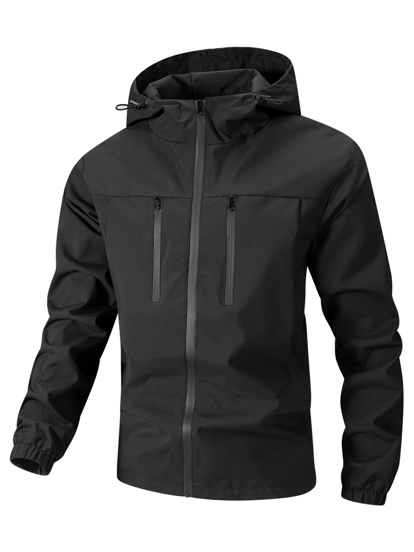 Unisex Men Outdoor Casual Single‑Layer Hooded Jacket, American Style Multi‑Pocket Cargo Coat, Loose Couple Sports Windbreaker Ou