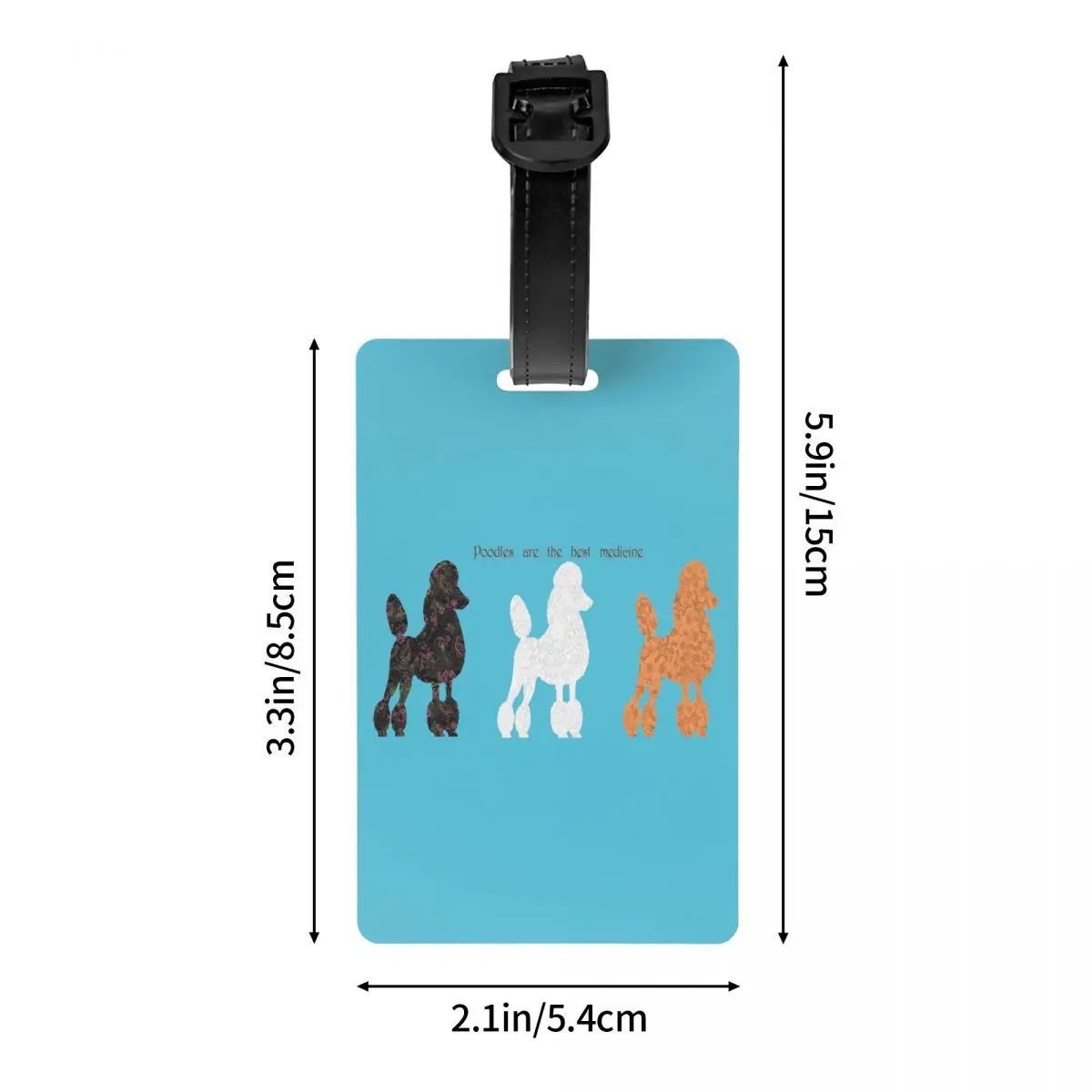 Custom Poodle Dog Lover Luggage Tag Privacy Protection Cartoon Pudel Baggage Tags Travel Bag Labels Suitcase