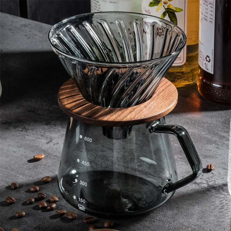 Glass Coffee Dripper Reusable Cone Pour Over Coffee Dripper with Filter Paper Professional Home Baristas Accessories