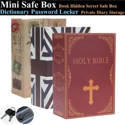 Mini caja de seguridad con cerradura de llave secreta oculta para niños, diccionario, tarjeta bancaria, almacenamiento de diario privado, casillero de contraseña de la Biblia, regalo