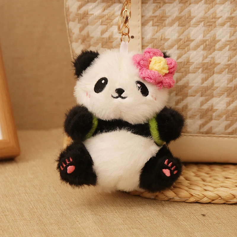 1 pz panda ciondolo giocattoli di peluche simpatico animale panda portachiavi bambole borse ciondolo giocattoli ragazza regalo