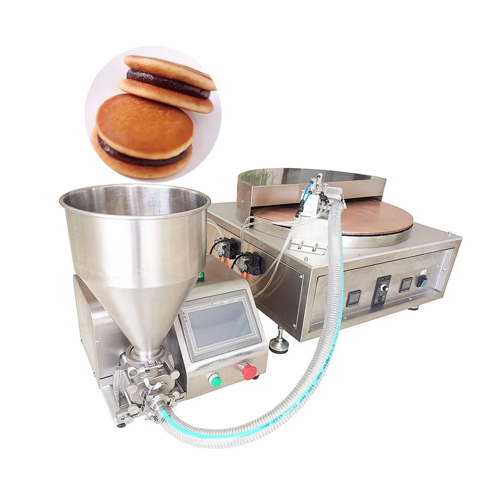 New Design High Efficiency 1 Filling Head Red Bean Pan Cake Milk Dorayaki Making Machine CE Certified 110/220V Home Commercial