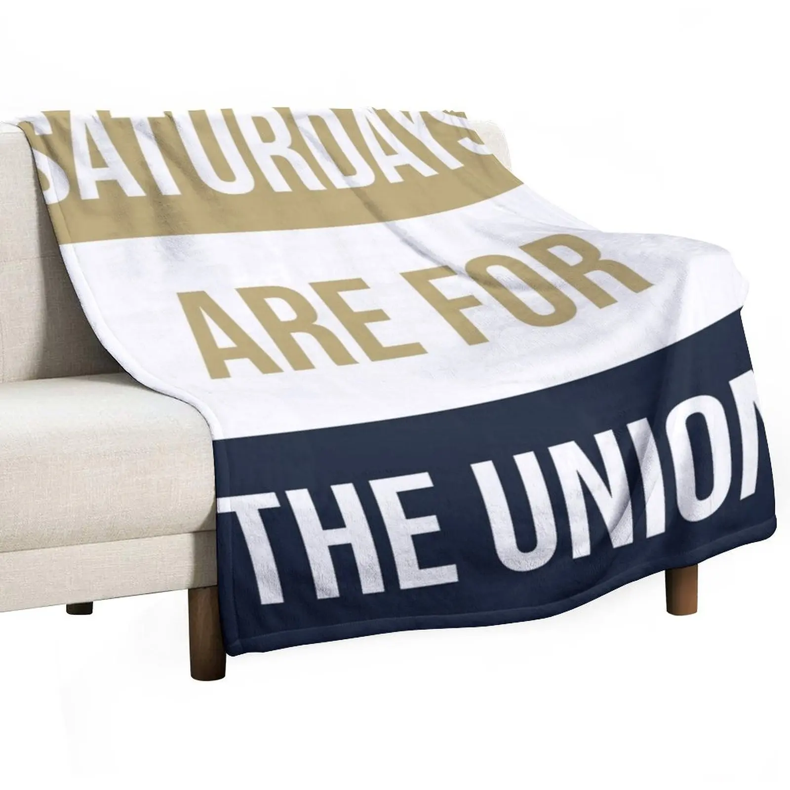 

Saturdays Are For The Union Throw Blanket Baby Sleeping Bag Plaid on the sofa funny gift Blankets