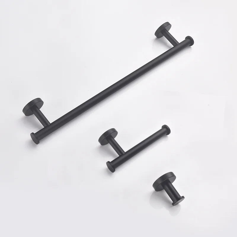 304Stainless Steel With Hook Towel Bar Wall Mount Bathroom Accessories Set Toilet Paper Holder Hand Towel Coat Robe Hook Hanger