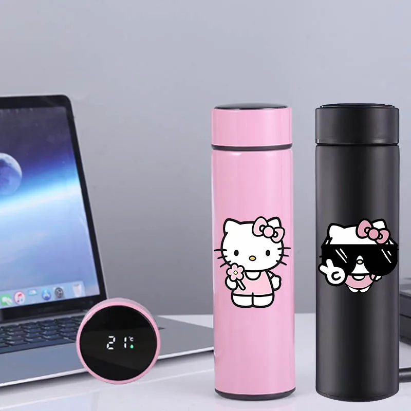 

Cute HelloKitty Smart Water Bottle Temperature Display Thermos Cup Coffee Cup Causal Water Bottle Stainless Steel Thermo Bottle