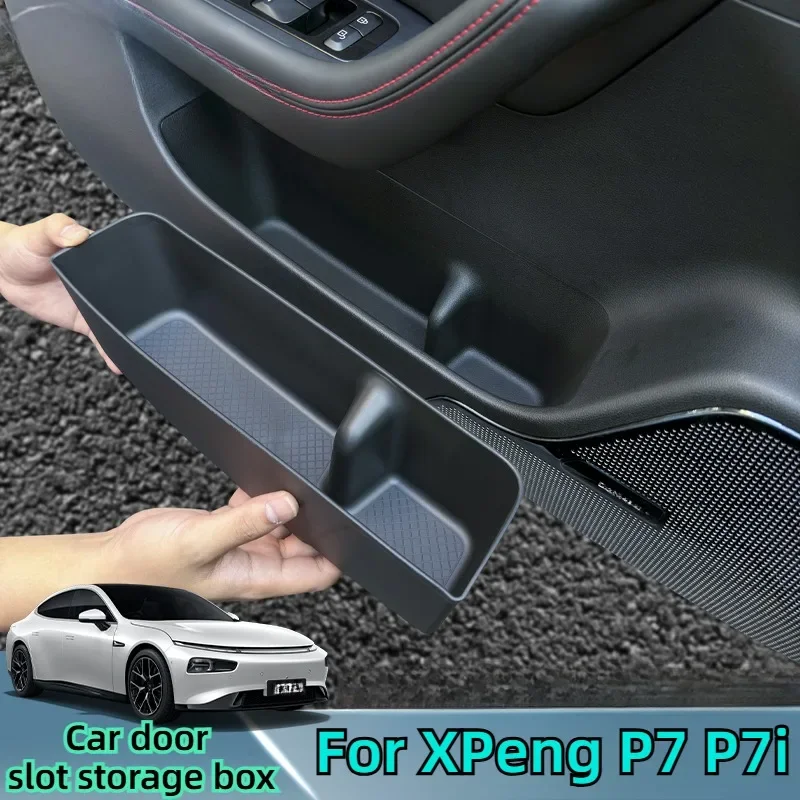 Car Door Slot Storage Box TPE Anti-scrape Wear-resisting Interior Modification Supplies for XPeng P7 P7i