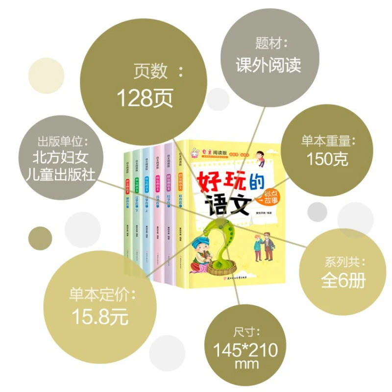 Fun Chinese Language, Extracurricular Reading Books for Elementary School Students in Grades 3-6, Chinese Character Stories