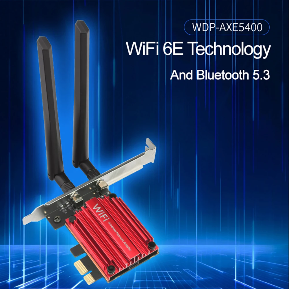 5400Mbps Tri Band WiFi 6E RTL8852CE PCI-E Network Card BT5.3 2.4G/5G/6Ghz Wireless WiFi Receiver Adapter for Laptop Win10/11