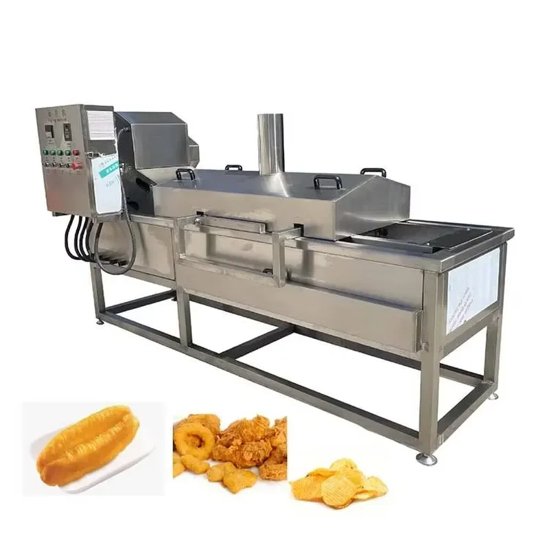 Industrial Automatic Fryer for French Fries and Onions; Banana Chips; Peanuts; Continuous Fryer