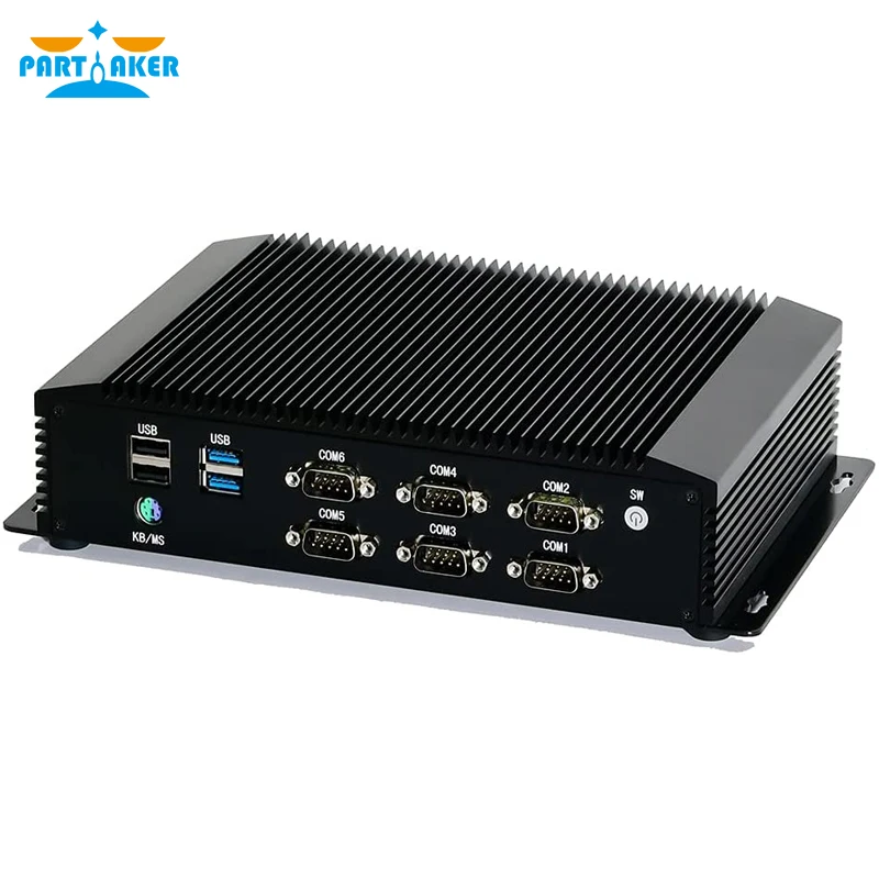 Partaker Industrial Mini PC Intel Core i7 8550U i5 8250U i3 7167U i5 7267U with 6COM RS232 RS422 RS485 HDMI VGA GPIO PS2 ports