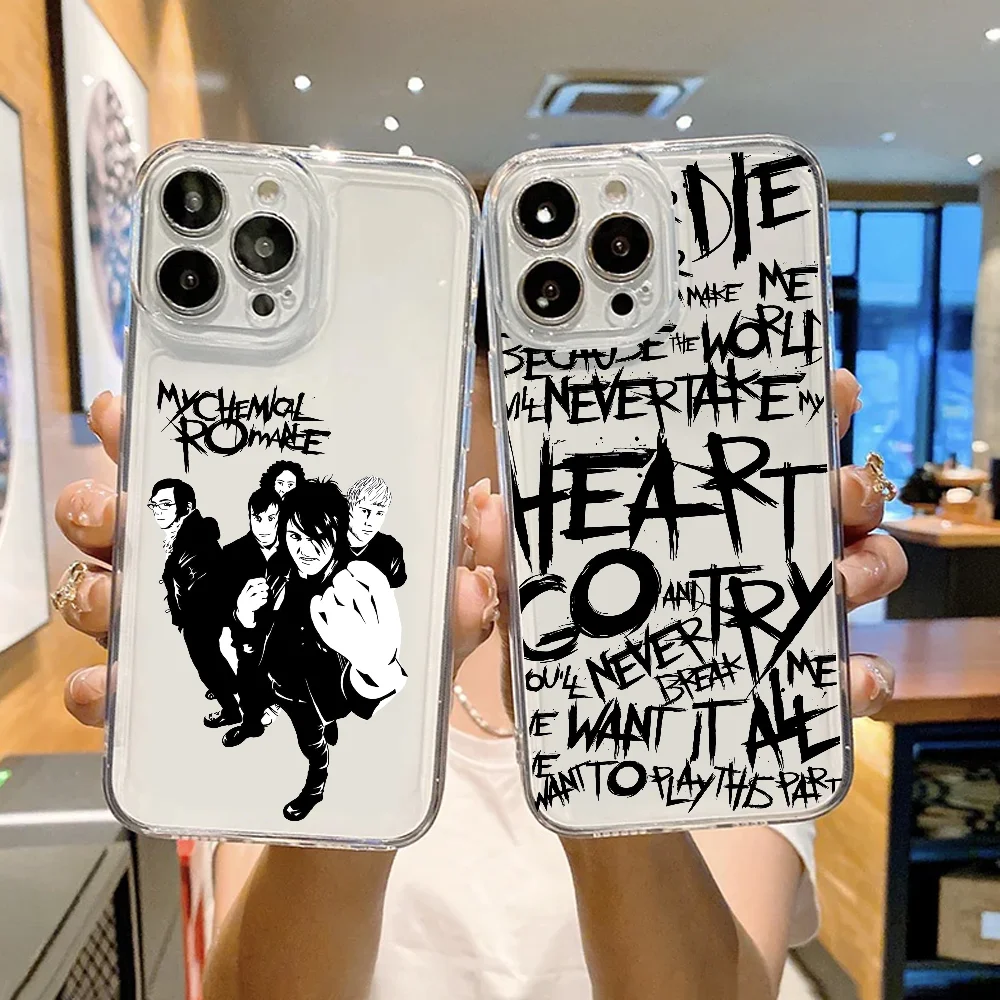 Funda de teléfono My C-Chemical Romance FUNDA para iPhone 12 11 13 14 15 16 MINI Max Pro Plus, funda trasera transparente suave a prueba de golpes