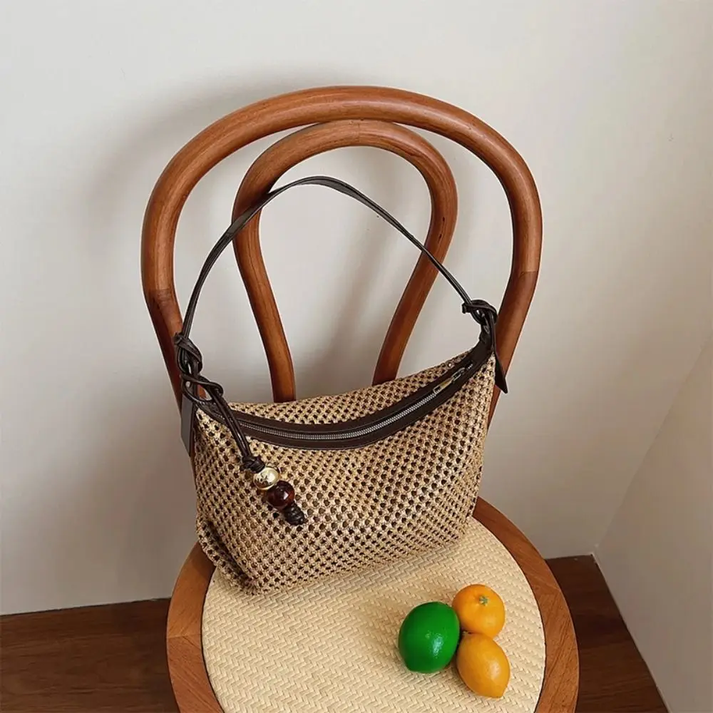 Модная сумка через плечо, плетеная соломенная сумка, летняя большая сумка, пляжная сумка, пляжная сумка, плетеная сумка под мышками, уличная одежда