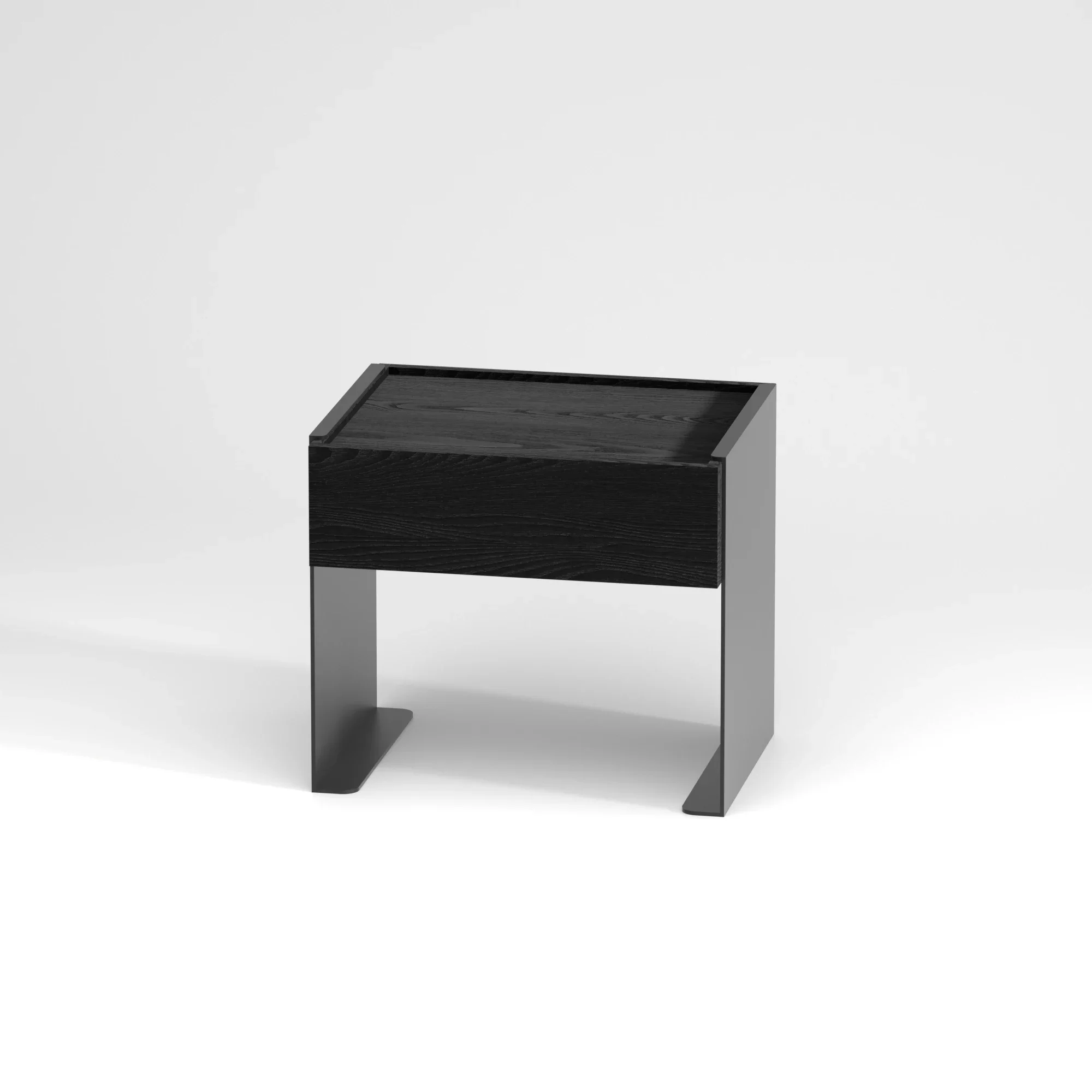 Italian minimalist light luxury wrought iron steel bedside table modern minimalist locker bedroom home designer bedside table