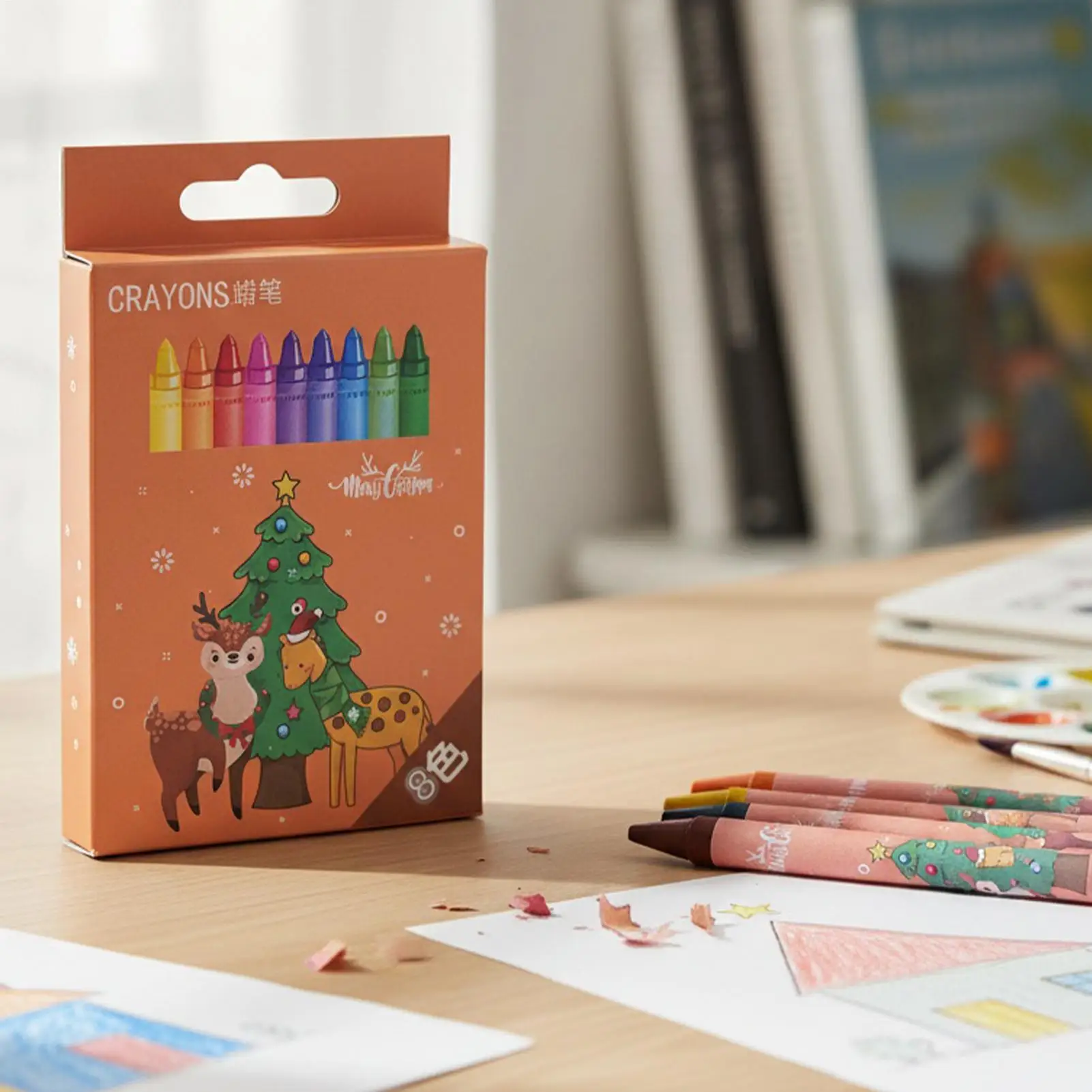 Crayons For Kids 8-Color Christmas Party Favors Kids School Colored Crayons Set For Preschool Boys Girls Classroom School