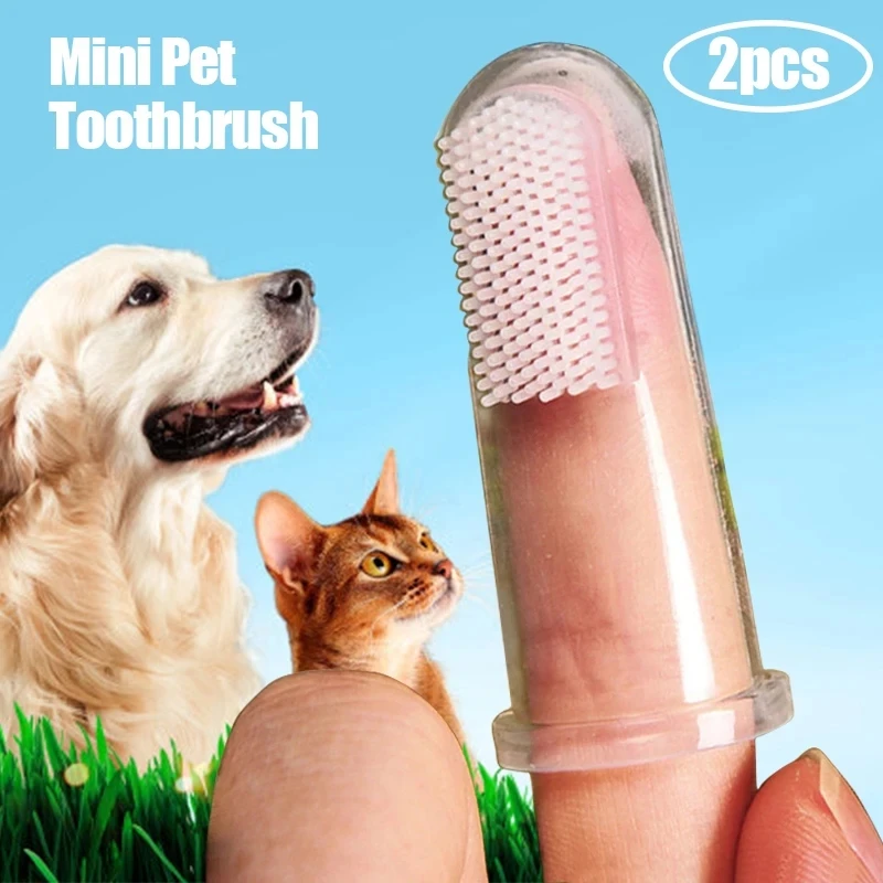 2pcs/3pcs Super Soft Pet Finger Toothbrush Dog Brush Bad Breath Tartar Teeth Care Tool Dog Cat Cleaning Silicagel Pet Supplies