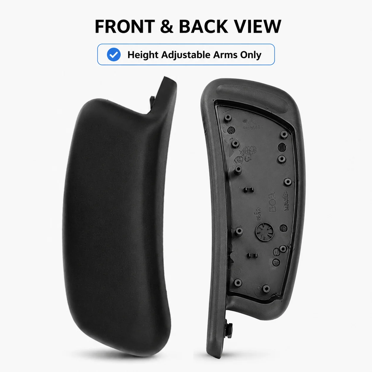 Replacement Armrest Pads for Knoll Generation Chair, Compatible with Height-Adjustable Armrests Only, Black Pair
