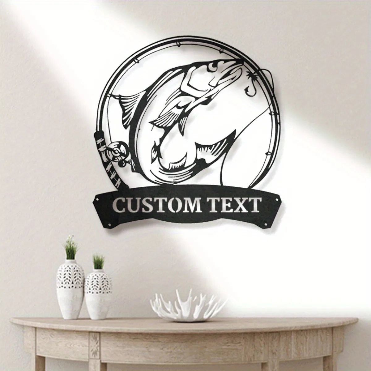 Salmon Fish Metal Wall Art - Personalized Name Sign | Ideal Home Decor for Fish Enthusiasts | Perfect Fishing Gift.