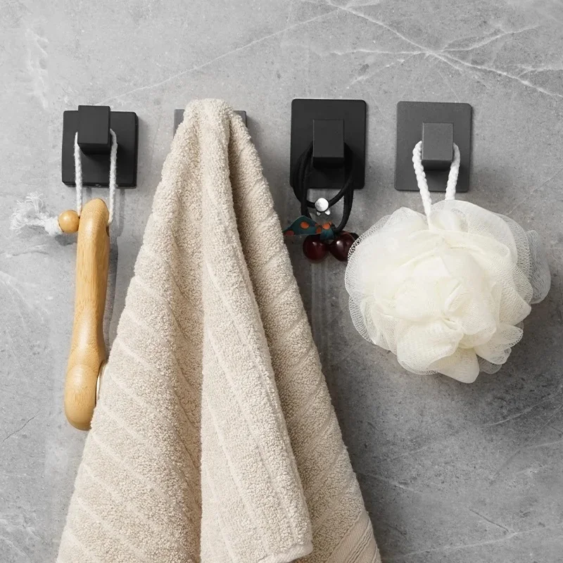 1/4 Gray Self-Adhesive Wall Hooks for Hanging Keys Clothes Hanger Bathroom Robe Hook Coat Rack Towel Holder Bathroom Accessories