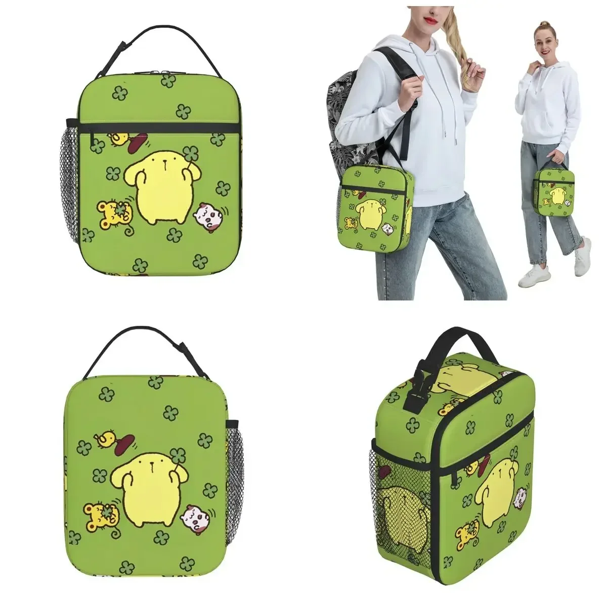 

Luck Pom Pom Purin Изолированная сумка для обеда Сумка-холодильник Контейнер для обеда Большая вместительная сумка для обеда Сумка для бенто Колледж Путешествия