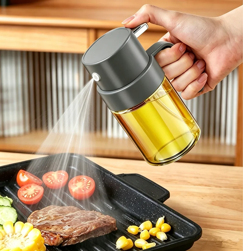 200ml Oil Spray Bottle BBQ Cooking Olive Oil Sprayer Glass Baking Oil Spray Empty Bottle Vinegar Bottle Or Oil Brush